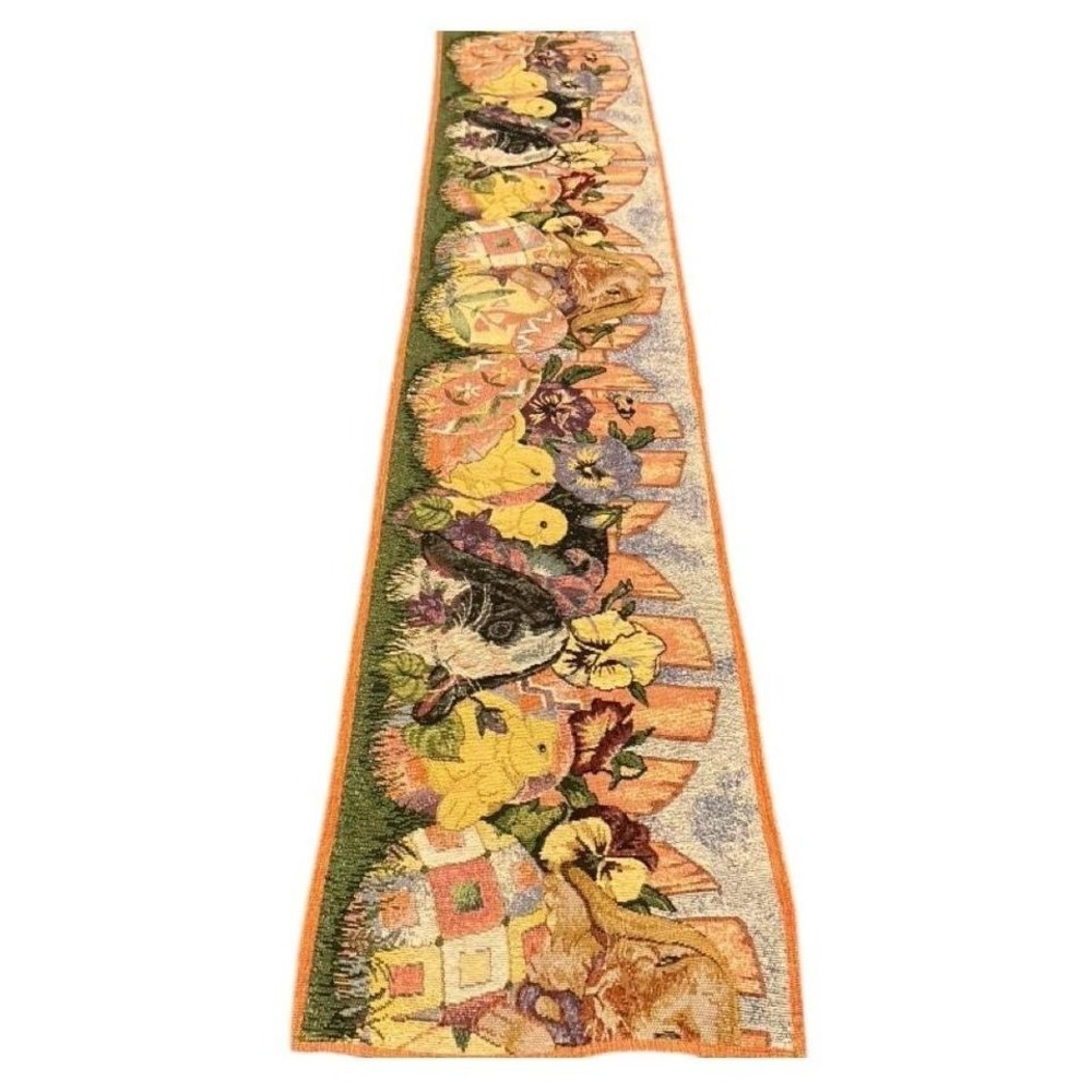 Unbranded Easter Table Runner‎ Unisex 72x12 Multicolor Excellent Woven Tapestry